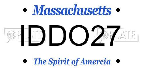 IDDO27 Massachusetts License Plate