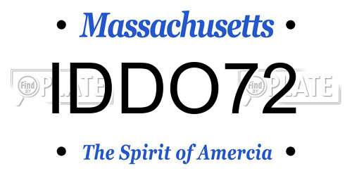 IDDO72 Massachusetts License Plate