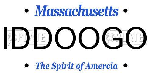 IDDOOGO Massachusetts License Plate