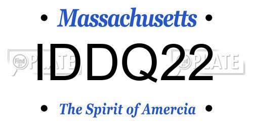 IDDQ22 Massachusetts License Plate