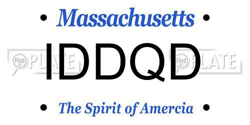 IDDQD Massachusetts License Plate