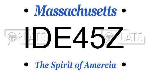 IDE45Z Massachusetts License Plate