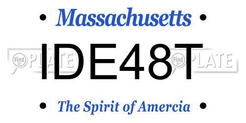 IDE48T Massachusetts License Plate