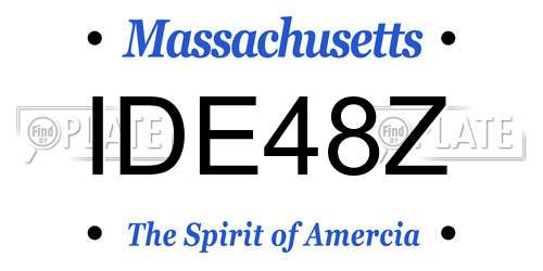 IDE48Z Massachusetts License Plate