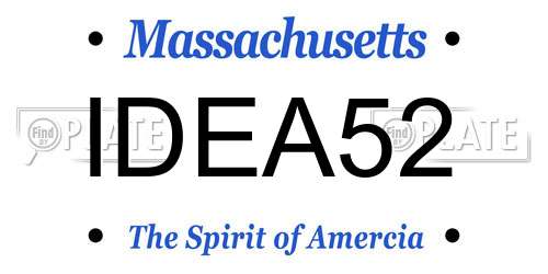 IDEA52 Massachusetts License Plate