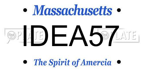IDEA57 Massachusetts License Plate
