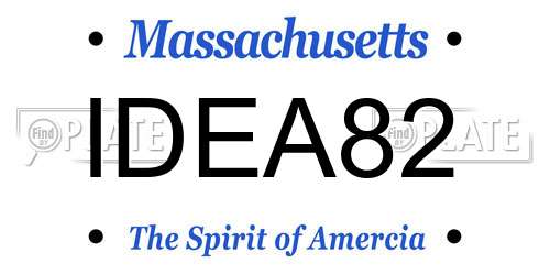 IDEA82 Massachusetts License Plate