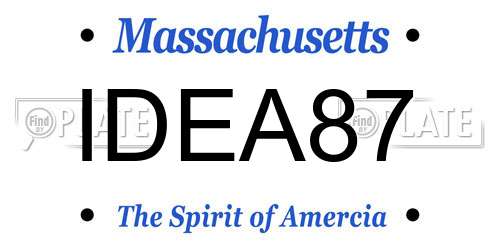 IDEA87 Massachusetts License Plate