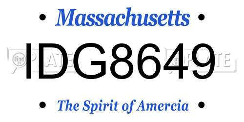 IDG8649 Massachusetts License Plate