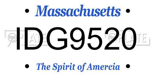 IDG9520 Massachusetts License Plate