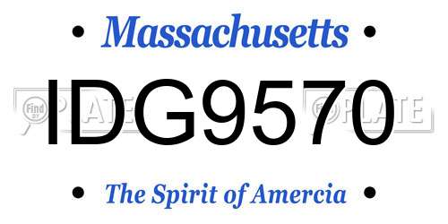 IDG9570 Massachusetts License Plate
