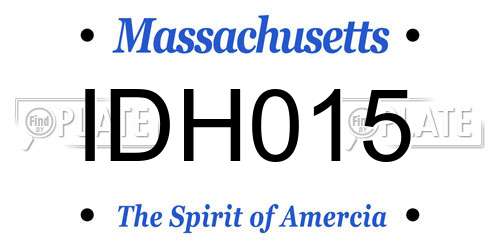 IDH015 Massachusetts License Plate