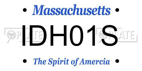 IDH01S Massachusetts License Plate