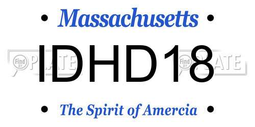 IDHD18 Massachusetts License Plate
