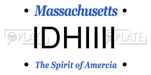 IDHIIII Massachusetts License Plate