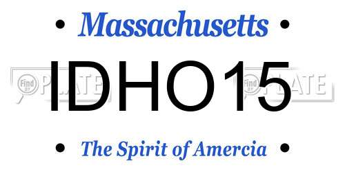 IDHO15 Massachusetts License Plate