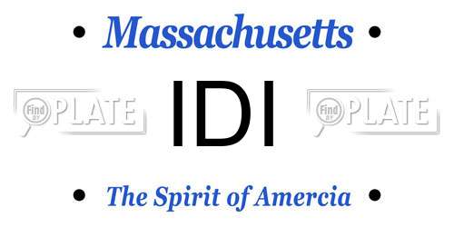 IDI Massachusetts License Plate