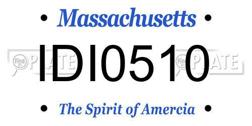 IDI0510 Massachusetts License Plate