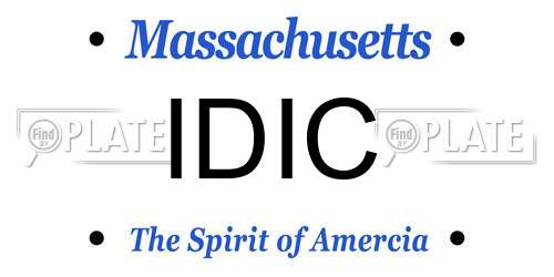 IDIC Massachusetts License Plate