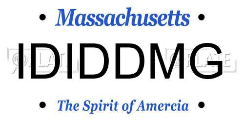 IDIDDMG Massachusetts License Plate