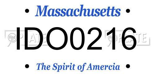 IDO0216 Massachusetts License Plate