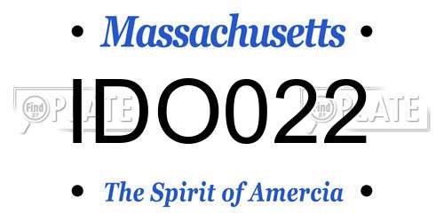 IDO022 Massachusetts License Plate