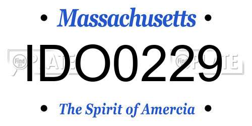 IDO0229 Massachusetts License Plate