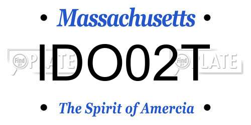 IDO02T Massachusetts License Plate