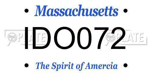 IDO072 Massachusetts License Plate