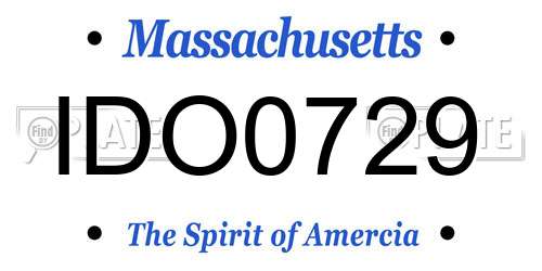 IDO0729 Massachusetts License Plate