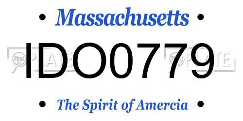 IDO0779 Massachusetts License Plate