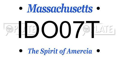 IDO07T Massachusetts License Plate