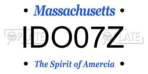 IDO07Z Massachusetts License Plate