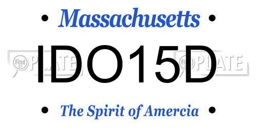 IDO15D Massachusetts License Plate
