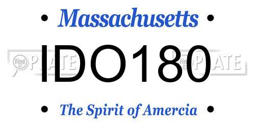IDO180 Massachusetts License Plate
