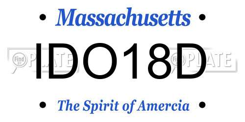 IDO18D Massachusetts License Plate
