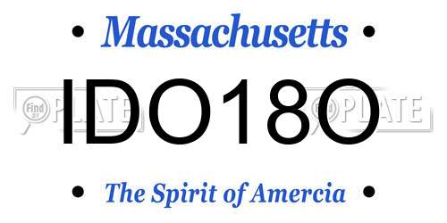 IDO18O Massachusetts License Plate