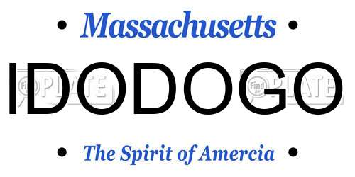 IDODOGO Massachusetts License Plate