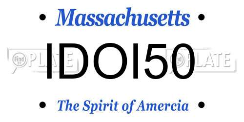IDOI50 Massachusetts License Plate