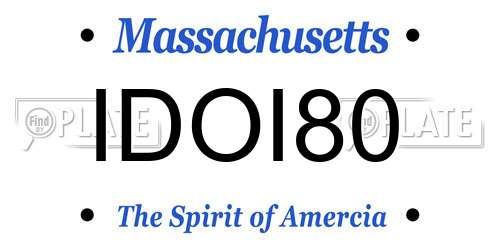 IDOI80 Massachusetts License Plate