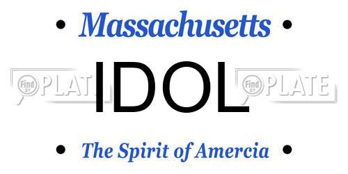IDOL Massachusetts License Plate