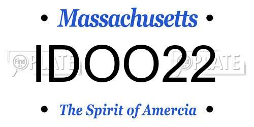 IDOO22 Massachusetts License Plate