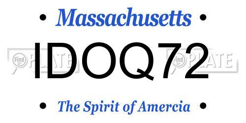 IDOQ72 Massachusetts License Plate