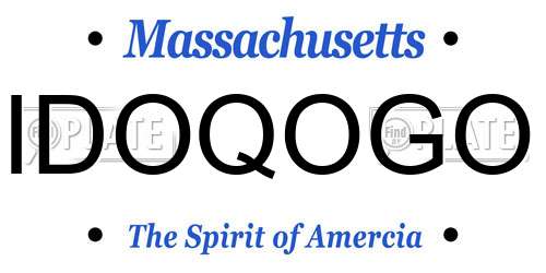 IDOQOGO Massachusetts License Plate
