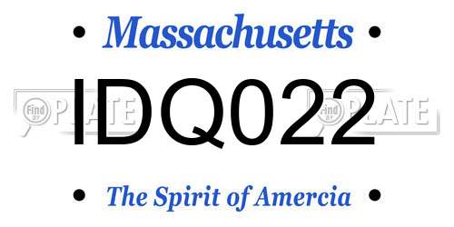 IDQ022 Massachusetts License Plate