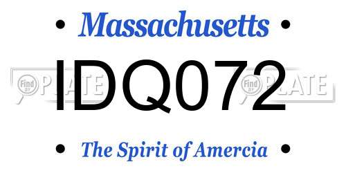IDQ072 Massachusetts License Plate