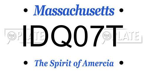 IDQ07T Massachusetts License Plate