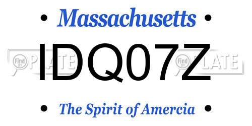 IDQ07Z Massachusetts License Plate