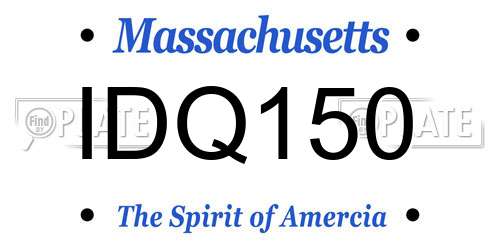 IDQ150 Massachusetts License Plate