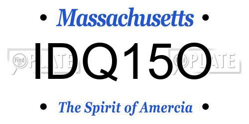 IDQ15O Massachusetts License Plate